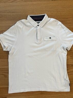 Ted Baker White Polo with Contrast Inner Placket